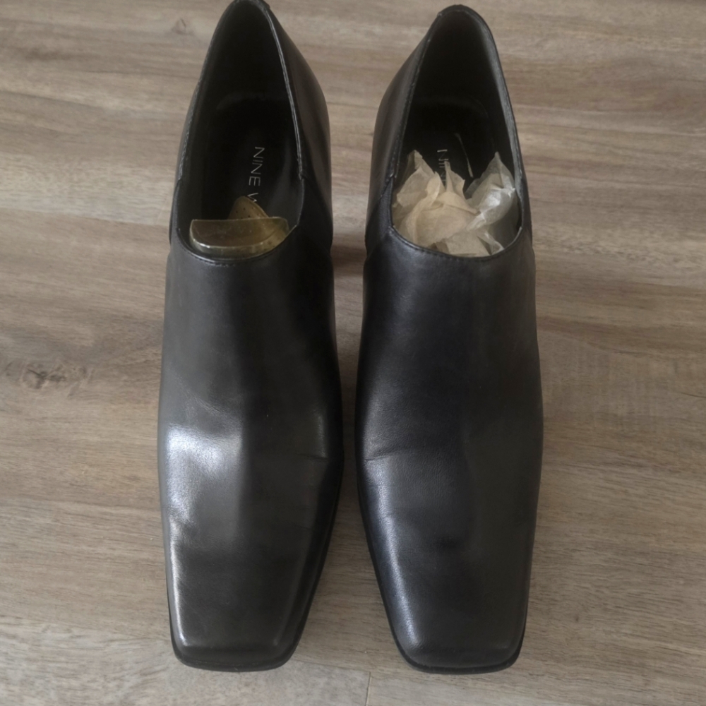 Womens Black Leather Booties 7 1/2